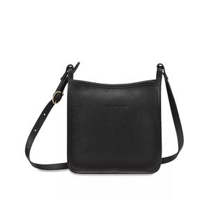 Black Longchamp Le Foulonné Small Zip Leather Crossbody